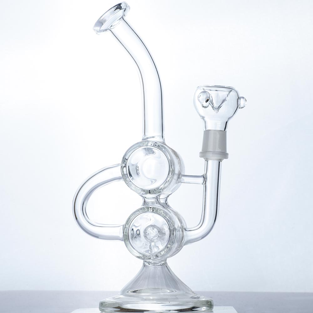 Clear Glass Dual Chamber Dab Rig | Wax Rigs For Sale | Free NZ Shipping