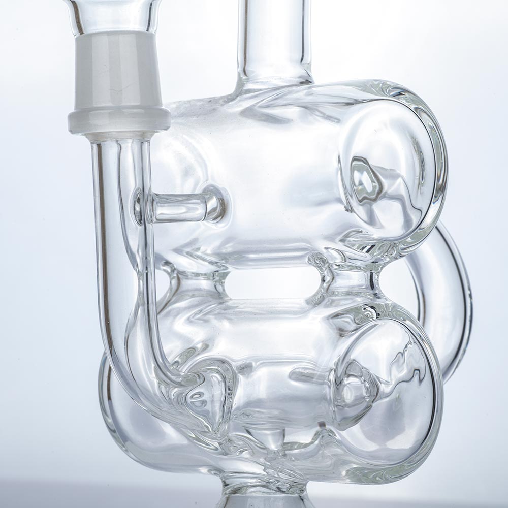 Clear Glass Dual Chamber Dab Rig | Wax Rigs For Sale | Free NZ Shipping