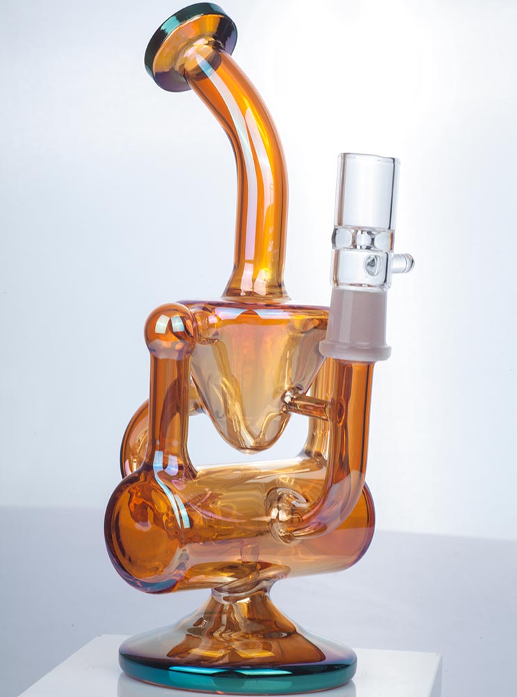 8" Orange Heady Recycler Dab Rig | Wax Rigs For Sale | Free NZ Shipping