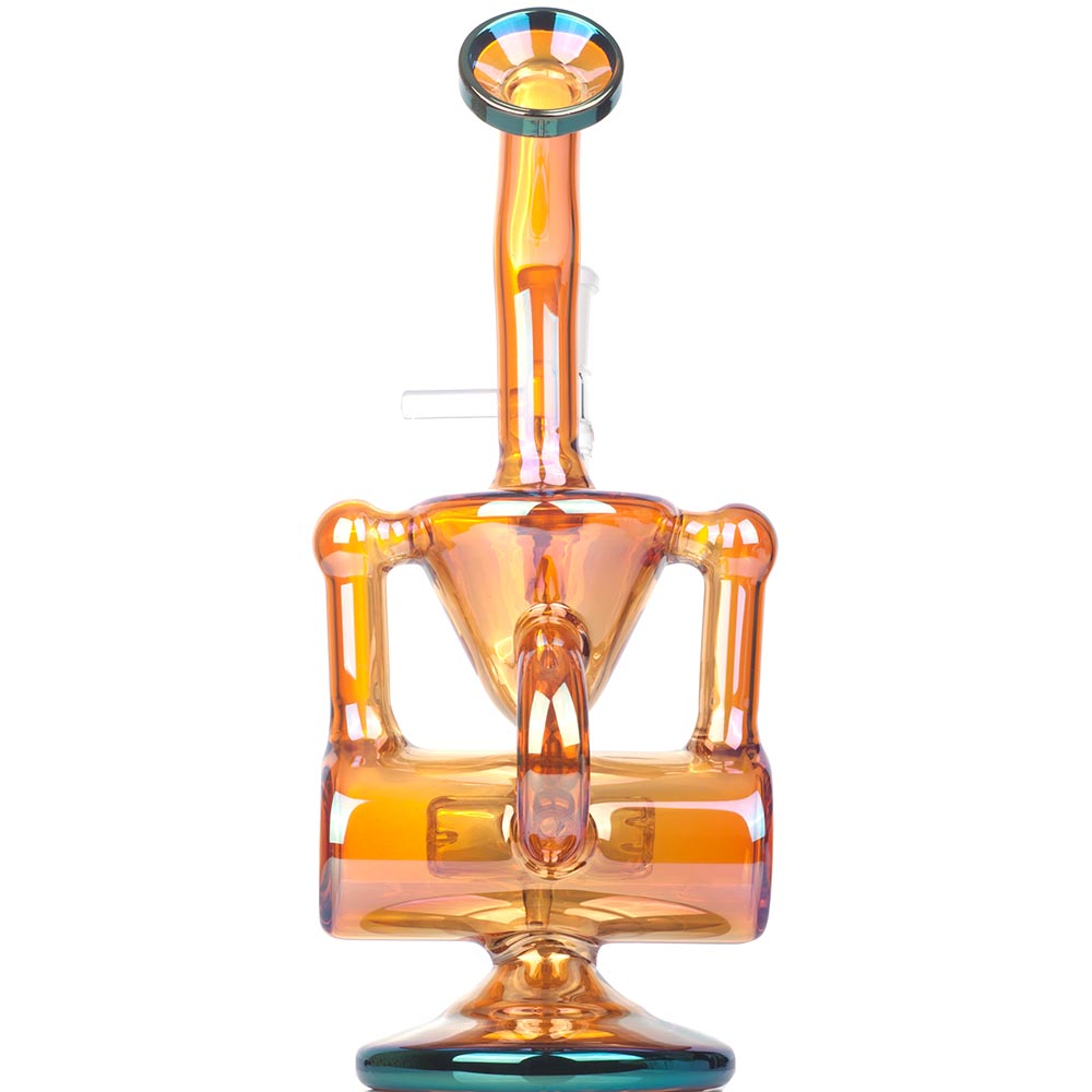 8" Orange Heady Recycler Dab Rig | Wax Rigs For Sale | Free NZ Shipping
