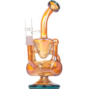 8" Orange Heady Recycler Dab Rig | Wax Rigs For Sale | Free NZ Shipping