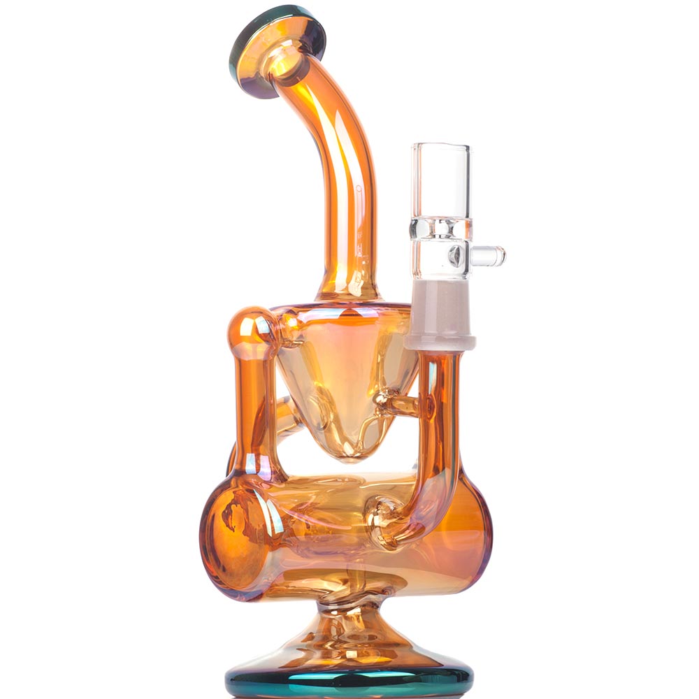 Dual_Chamber_Recycler_Dab_Rig_-_Glass_Wax_Rigs_For_Sale_-_Puffing_Bird_5_c8fe5aeb-01c6-4c5f-8fb1-f55339c6e767 8" Orange Heady Recycler Dab Rig | Wax Rigs For Sale | Free NZ Shipping