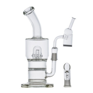 Extra Thick Glass Bong Set w/ Quartz Banger and Carb Cap | For Sale