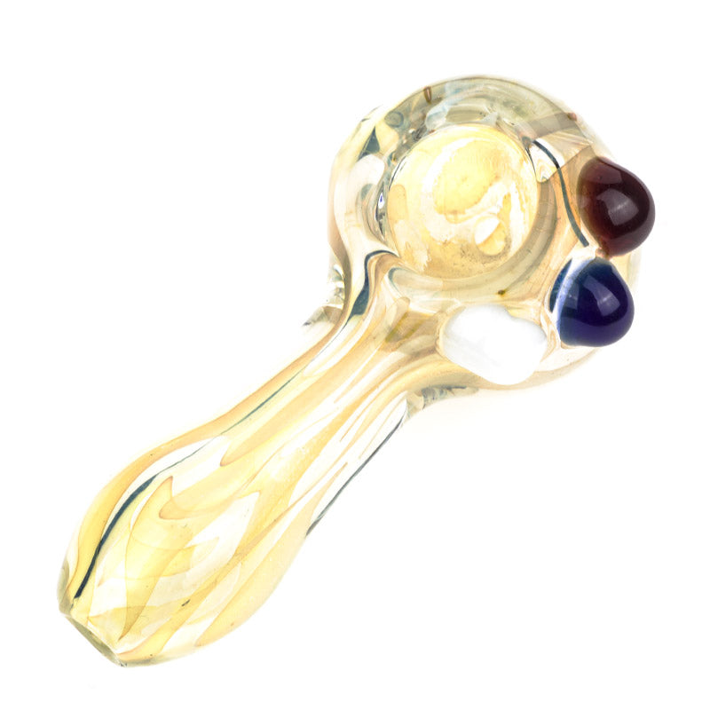 FumedGlassPipewColoredRaisedMarblesForSaleFreeShipping_2 Fumed Glass Pipe w/ Colored Raised Marbles For Sale | Free NZ Shipping