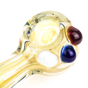 FumedGlassPipewColoredRaisedMarblesForSaleFreeShipping_4 Fumed Glass Pipe w/ Colored Raised Marbles For Sale | Free NZ Shipping