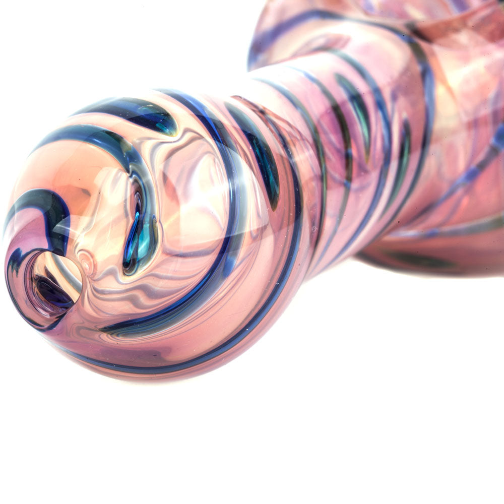 Fumed Pink Glass Pipe Strip Patterns | Pipes For Sale | Free NZ Shipping
