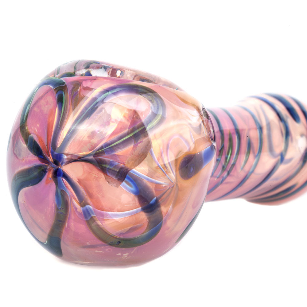 Fumed Pink Glass Pipe Strip Patterns | Pipes For Sale | Free NZ Shipping