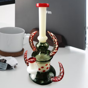 8″ Heady Glass Dab Rig w/ Horns