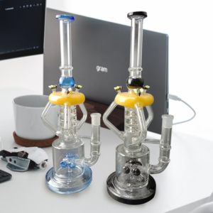 15″ Straight Honeybee Glass Percolator Bong