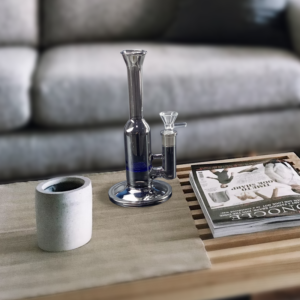 8″ Gray Glass Honeycomb Perc Bong