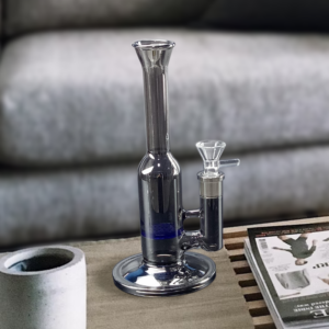 8″ Gray Glass Honeycomb Perc Bong