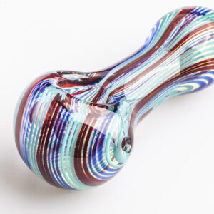 Glass Spoon Pipe w/ Stripes For Sale | Best Smoke Shop | Free NZ Shipping