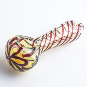 Clear Glass Spoon Pipe w/ Swirl Stripes | Smoke Shop | Free NZ Shipping