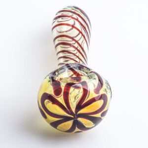 Clear Glass Spoon Pipe w/ Swirl Stripes | Smoke Shop | Free NZ Shipping