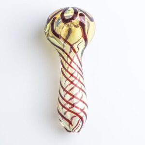 Clear Glass Spoon Pipe w/ Swirl Stripes | Smoke Shop | Free NZ Shipping