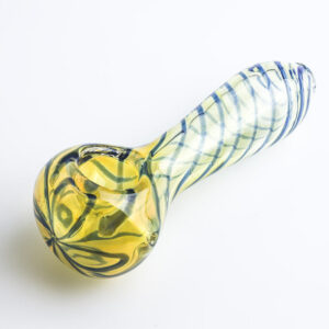Clear Glass Spoon Pipe w/ Swirl Stripes | Smoke Shop | Free NZ Shipping