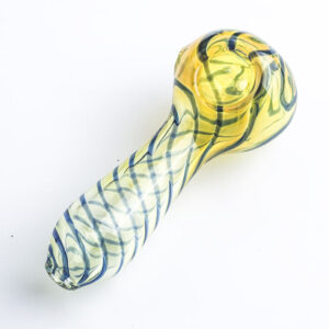 Clear Glass Spoon Pipe w/ Swirl Stripes | Smoke Shop | Free NZ Shipping