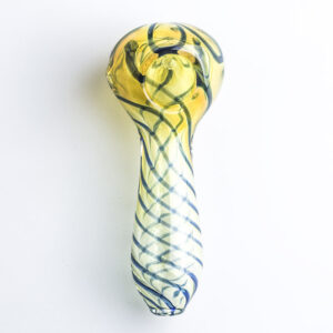 Clear Glass Spoon Pipe w/ Swirl Stripes | Smoke Shop | Free NZ Shipping