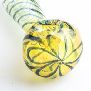 Clear Glass Spoon Pipe w/ Swirl Stripes | Smoke Shop | Free NZ Shipping