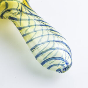 Clear Glass Spoon Pipe w/ Swirl Stripes | Smoke Shop | Free NZ Shipping