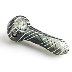 Spiral Glass Spoon Pipe w/ White Marble | Smoke Shop | Free NZ Shipping