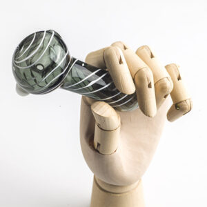 Spiral Glass Spoon Pipe w/ White Marble | Smoke Shop | Free NZ Shipping