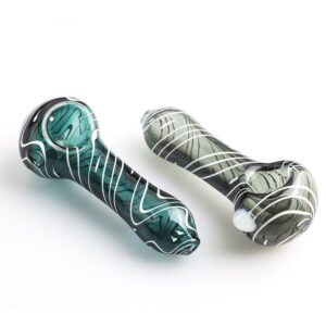 Spiral Glass Spoon Pipe w/ White Marble | Smoke Shop | Free NZ Shipping