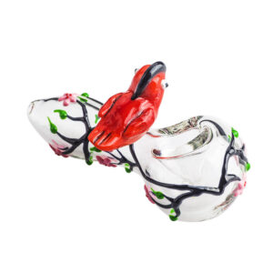 Girly Glass Pipe w/ Bird& Flower | Weed Bowls For Sale | Free NZ Shipping