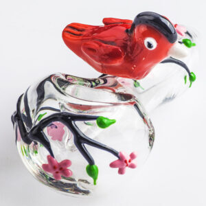 Girly Glass Pipe w/ Bird& Flower | Weed Bowls For Sale | Free NZ Shipping