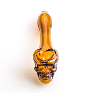 Orange Skull Theme Glass Pipe | Weed Bowls For Sale | Free NZ Shipping