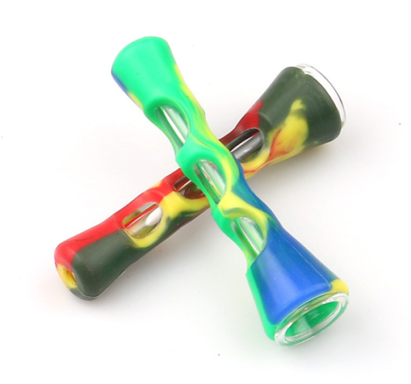 Glass Chillum Pipe w/ Silicone Sleeve For Sale | Free NZ Shipping | $9.99
