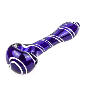Glass Spoon Pipe White Strip Patterns  Pieps For Sale  Free NZ Shipping