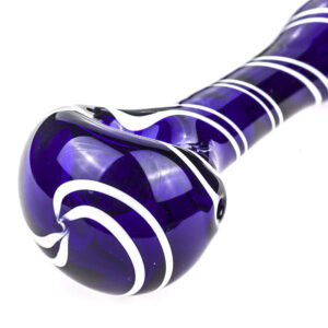 Glass Spoon Pipe White Strip Patterns  Pieps For Sale  Free NZ Shipping