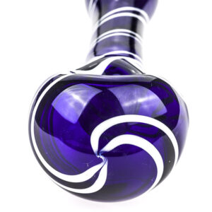 Glass Spoon Pipe White Strip Patterns  Pieps For Sale  Free NZ Shipping