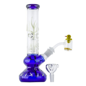 Glow-In-The-Dark Beaker Bong Set w/ Quartz Banger Carb Cap | PB