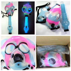 Glow-In-The-Dark Camouflage Silicone Gas Mask Bong