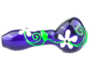 Glow In Dark Flower Glass Pipe | Weed Bowls For Sale | Free NZ Shipping