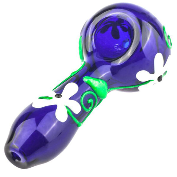Glow In Dark Flower Glass Pipe | Weed Bowls For Sale | Free NZ Shipping