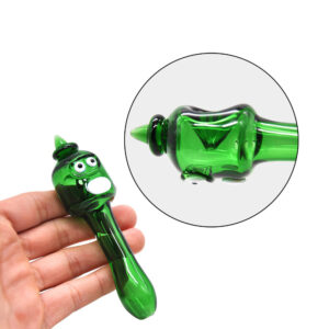 Green Face Glass Spoon Pot Pipe | Weed Bowls For Sale | Free NZ Shipping