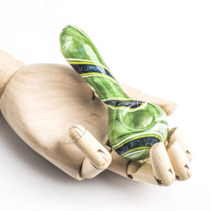Green Glass Spoon Pipe w Swirl Stripe  Pipes For Sale Free NZ Shipping