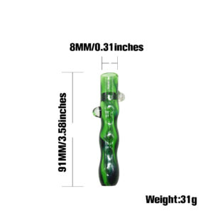 Green Jade One Hitter Glass Pipe | Chillums For Sale | Free NZ Shipping