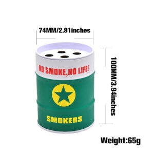 Green Oil Drum Shaped Tin Ashtray  Ashtrays For Sale  Free NZ Shipping