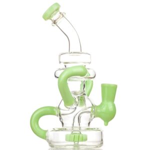 Green Recycler Dab Rig and Three-Toned Glass Pipe Set | Free NZ Shipping