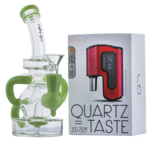 Green Recycler Perc Dab Rig w/ Lookah Q7 Electric Dab Nail Set | PB