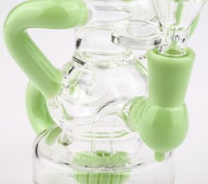 Green Recycler Showerhead Perc Dab Rig w/ Penis Novelty Glass Bong Set