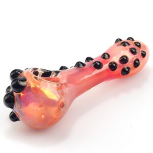Handmade Glass Pipe Black Marbles Grip | Pipes For Sale |Free NZ Shipping