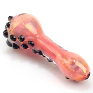 Handmade Glass Pipe Black Marbles Grip | Pipes For Sale |Free NZ Shipping