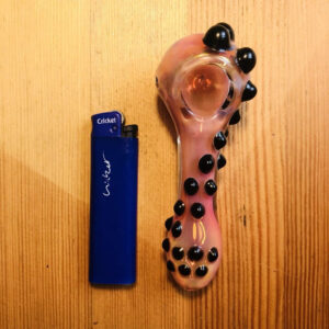 Handmade Glass Pipe Black Marbles Grip | Pipes For Sale |Free NZ Shipping