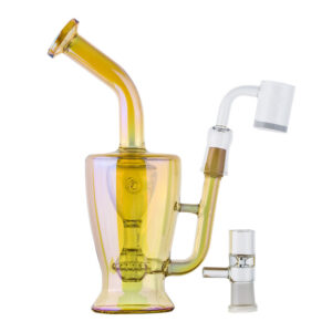 Heady Orange Glass Bong Set w/ Quartz Banger and Carb Cap | For Sale