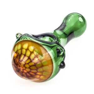Honeycomb Green Glass Spoon Pipe  Pot Pipes For Sale  Free NZ Shipping